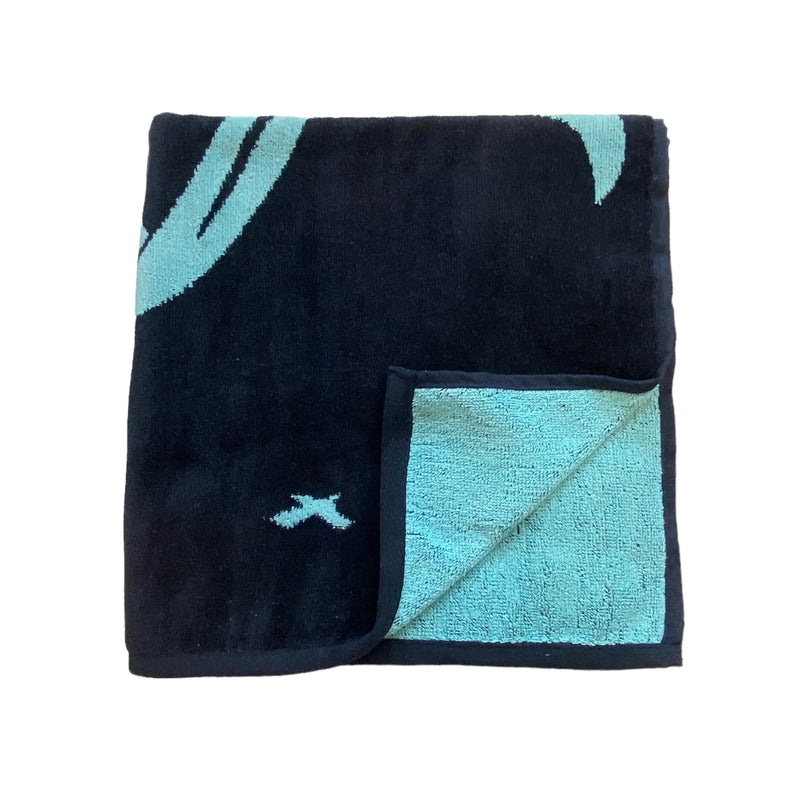 Serviette de plage éponge velours Jacquard Kisos - Le comptoir de la plage