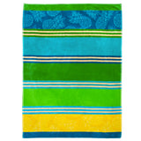 Serviette de plage en coton jaune et verte Ikaria - Le comptoir de la plage
