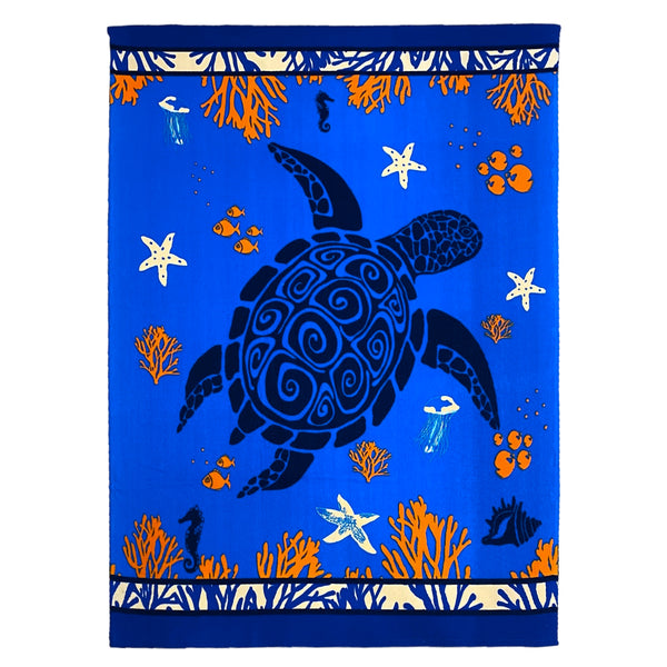 Serviette de plage bleu microfibre Princesse - Le comptoir de la plage