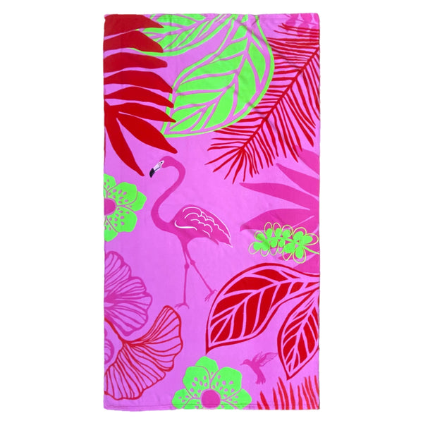 Serviette de plage microfibre rose Caracas - Le comptoir de la plage