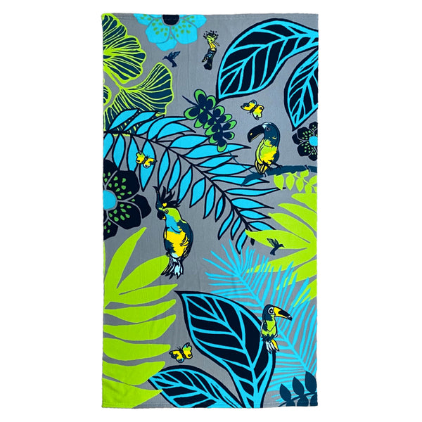 Serviette de plage en microfibre bleu Yungas - Le comptoir de la plage