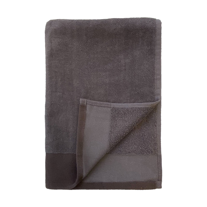 Serviette de plage unie gris Shady - Le comptoir de la plage