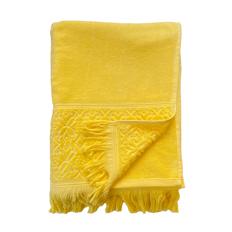 Serviette de plage unie jaune Romance - Le comptoir de la plage
