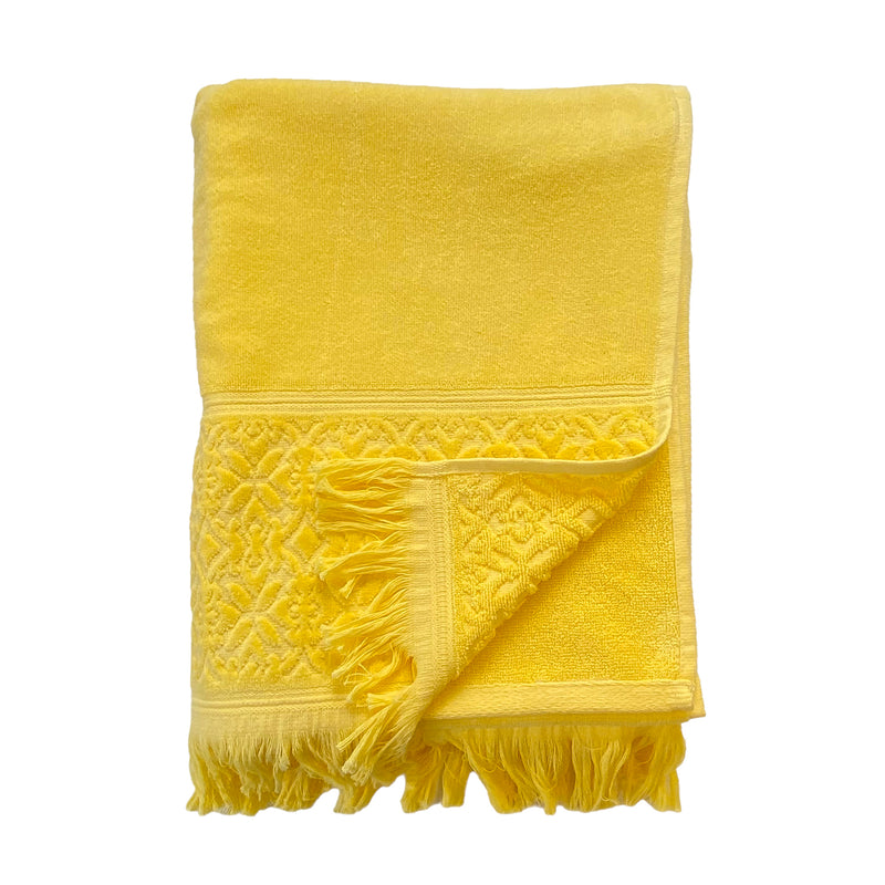 Serviette de plage unie jaune Romance - Le comptoir de la plage