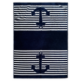 Drap de bain marine en coton Skipper, extra large - Le comptoir de la plage