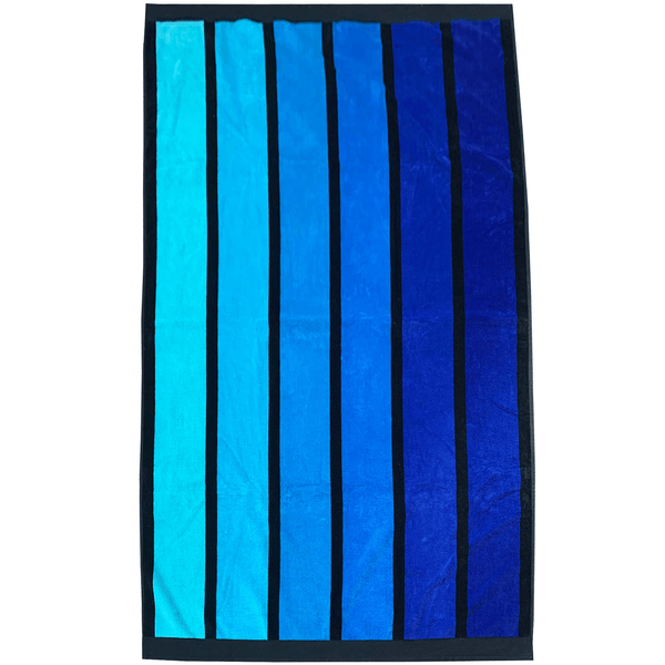 Serviette de plage en coton Happy Blue, taille large - Le comptoir de la plage