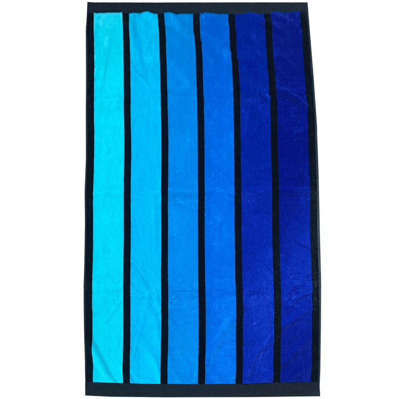 Serviette de plage en coton Happy Blue, taille large - Le comptoir de la plage