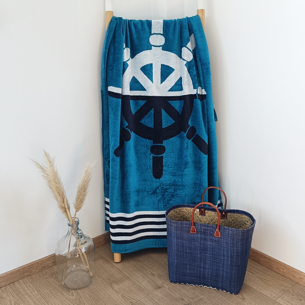Serviette de plage en coton Tiska, large - Le comptoir de la plage