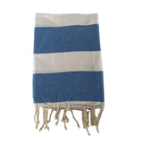 Fouta plate traditionnelle rayée Transat bleue - Le comptoir de la plage