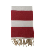 Fouta plate traditionnelle rayée Transat rouge - Le comptoir de la plage