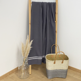 Drap de bain fouta coton anthracite éponge Waffle - Le comptoir de la plage