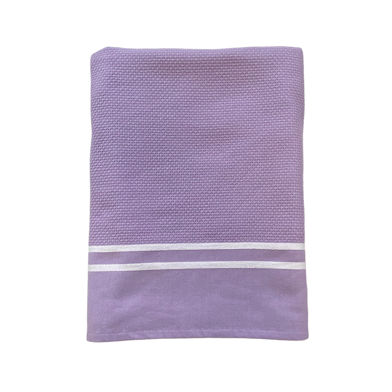 Fouta coton parme éponge Waffle - Le comptoir de la plage