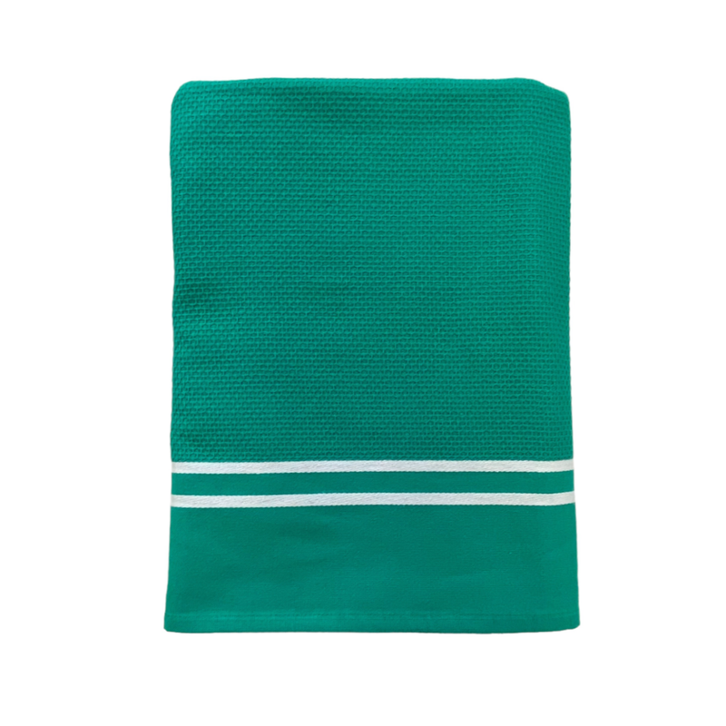 Fouta coton verte éponge Waffle - Le comptoir de la plage