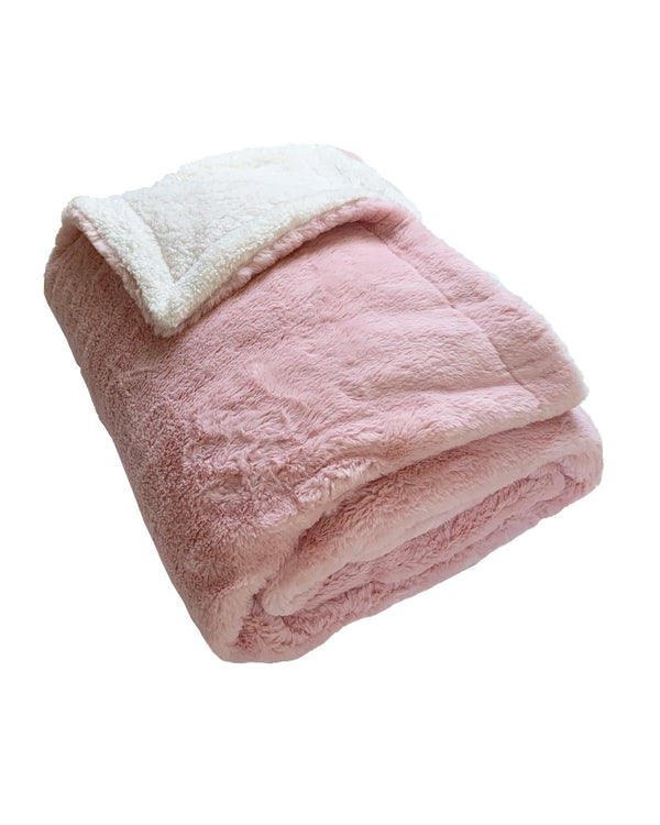 Couverture Polaire extra large imitation Lapin rose - Le comptoir de la plage