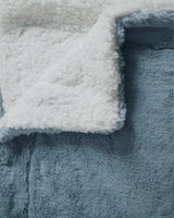 Plaid Polaire Imitation  toucher  "Lapin" Bleu gris