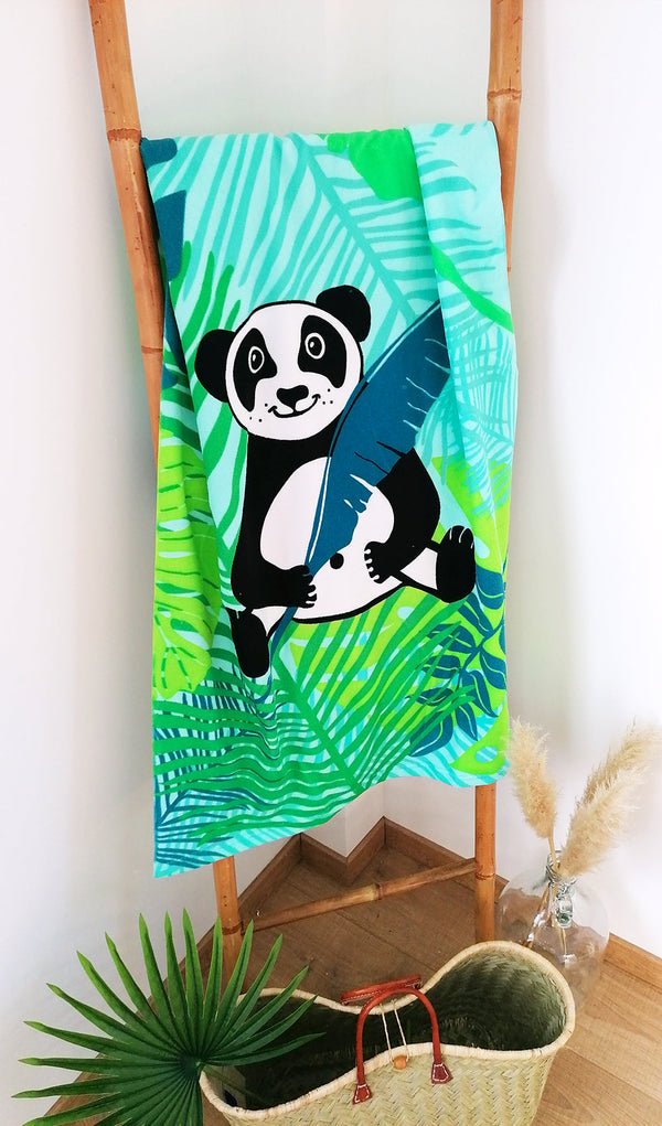 Serviette de plage microfibre Panda - Le comptoir de la plage