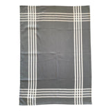 Lot de 2 Duos de torchons assortis bicolores rayés gris 50 x 70