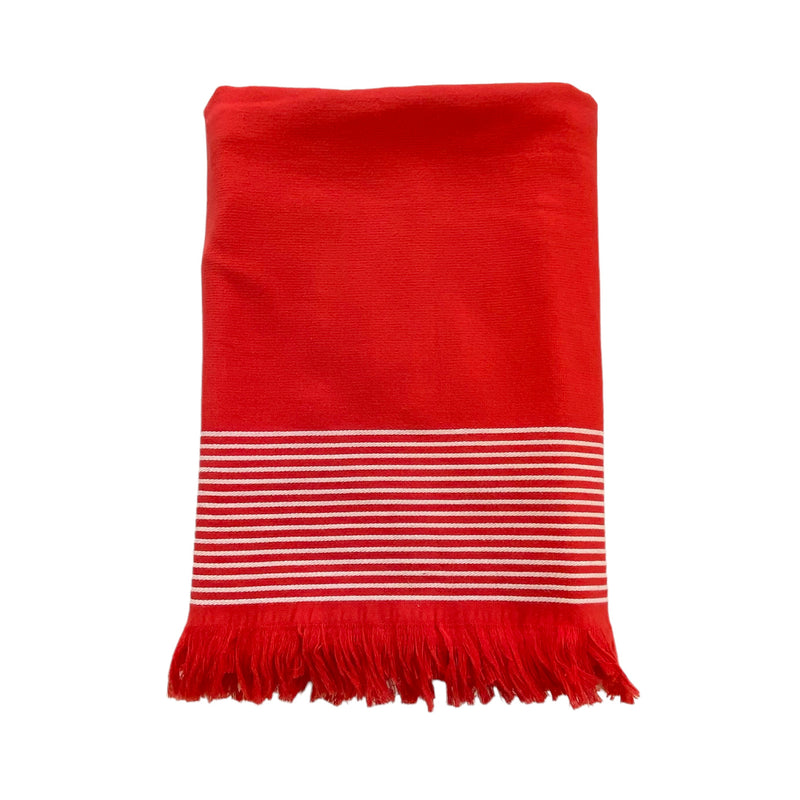 Fouta en coton rouge Paski, large - Le comptoir de la plage
