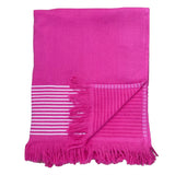 Fouta rose coton doublée éponge Paski, large - Le comptoir de la plage