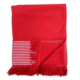 Fouta rouge coton doublée éponge Paski, large - Le comptoir de la plage