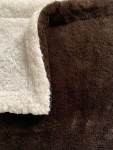 Plaid Polaire Imitation  toucher  "Lapin" Chocolat 130X170