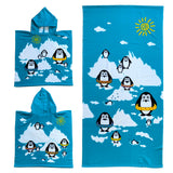 Pack enfant poncho et serviette microfibre Artic - Le comptoir de la plage