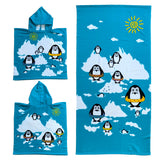 Pack enfant poncho et serviette microfibre Artic - Le comptoir de la plage