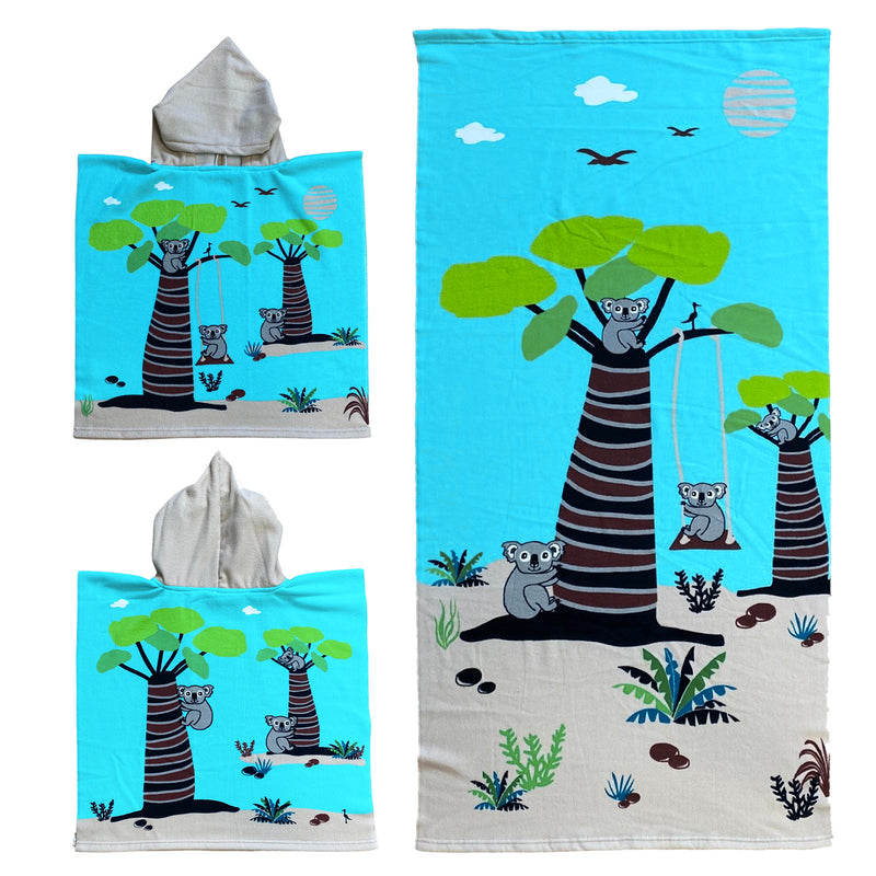 Pack enfant Swing poncho et serviette microfibre - Le comptoir de la plage