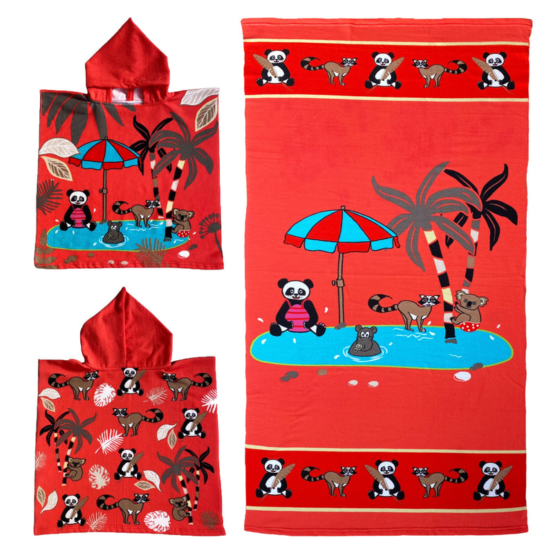 Pack enfant serviette et poncho Baignade - Le comptoir de la plage