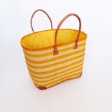 Panier artisanal jaune Ambanja - Le comptoir de la plage