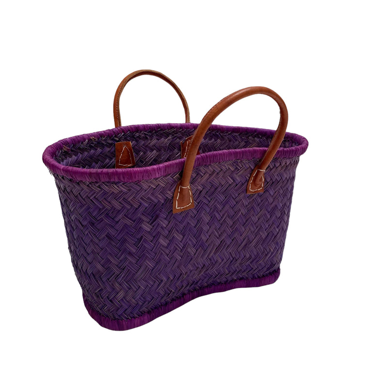 Panier artisanal prune Aravola unis - Le comptoir de la plage