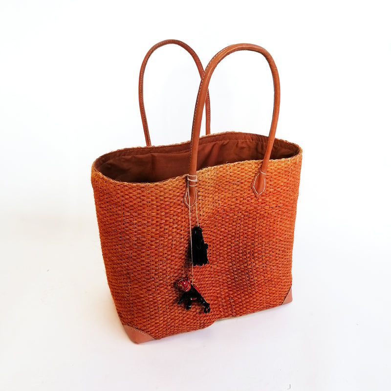 Panier artisanal Bekily caramel - Le comptoir de la plage