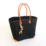 Panier artisanal Bekily noir - Le comptoir de la plage