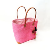 Panier artisanal Bekily rose - Le comptoir de la plage