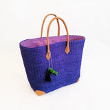 Panier artisanal Bekily violet - Le comptoir de la plage