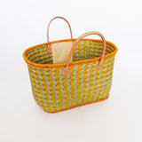 panier artisanal jaune safran Toama - Le comptoir de la plage