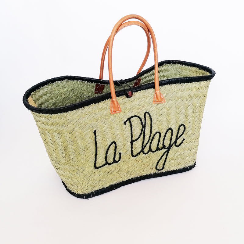 Panier artisanal Pasika en fibres naturelles noir - Le comptoir de la plage