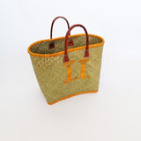 Panier artisanal jaune Baobab - Le comptoir de la plage
