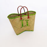 Panier artisanal vert Baobab - Le comptoir de la plage