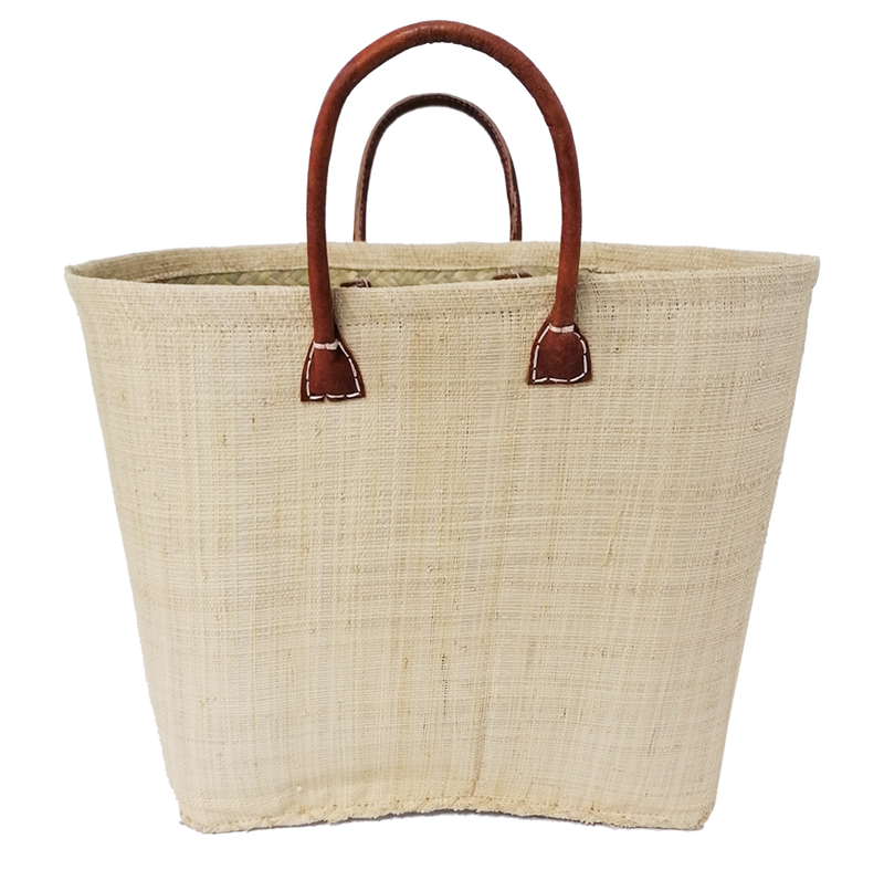 Panier artisanal Belo naturel uni - Le comptoir de la plage