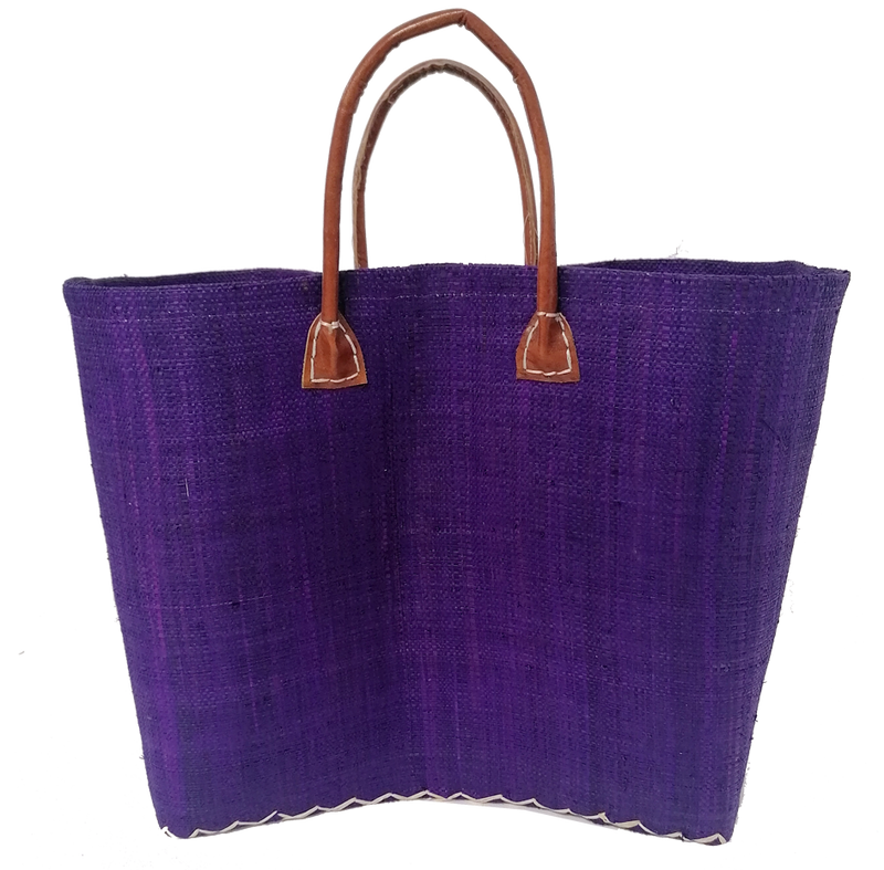 Panier artisanal prune Belo unis GM - Le comptoir de la plage