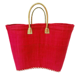 Panier artisanal rouge Belo unis GM - Le comptoir de la plage