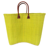 Panier artisanal vert Belo unis GM - Le comptoir de la plage