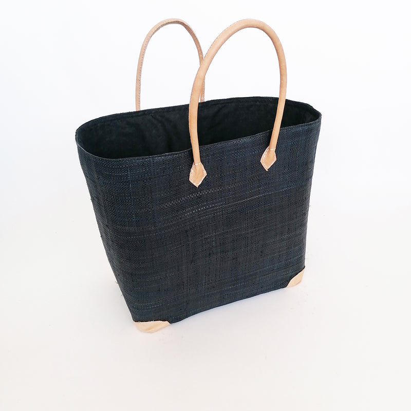 Panier artisanal noir Tamatave - Le comptoir de la plage