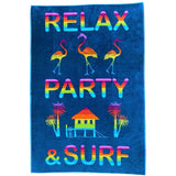Serviette de plage éponge Velours Jacquard Partytime - Taille XXL