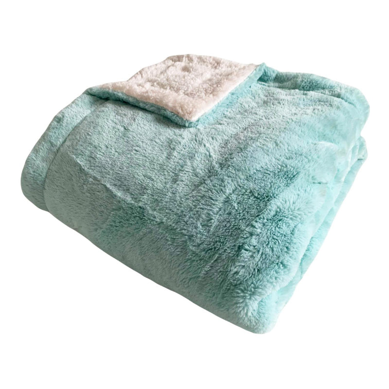 Plaid cocooning Imitation toucher Lapin Aqua - Le comptoir de la plage