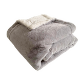 Plaid Polaire Imitation  toucher  "Lapin" Gris clair 130X170