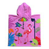 Poncho microfibre enfant Girly rose - Le comptoir de la plage