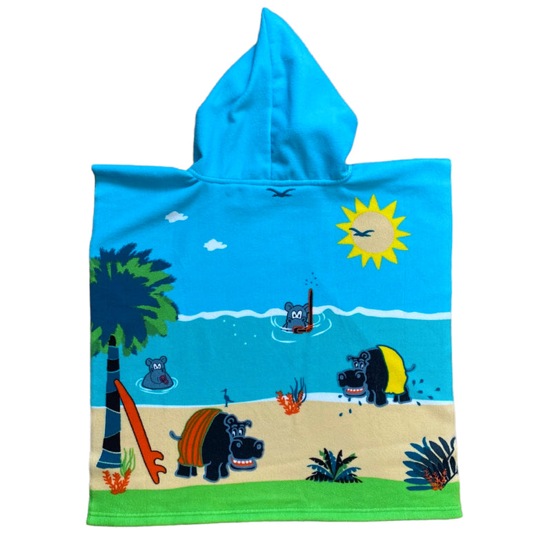 Poncho microfibre enfant Hippo - Le comptoir de la plage