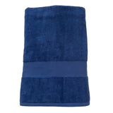 serviette de bain éponge velours unie classy navy 90x180 cm, 100 % coton, 500 g/m², légère et absorbante, idéale salle de bain, piscine et plage